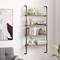 Costway 1/2 PCS 4-Tier Wall-mounted Ladder Shelf Display Bookshelf with Heavy-duty Metal Frame